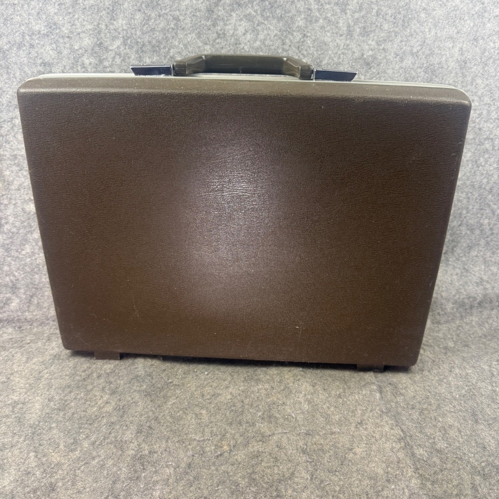 Samsonite Vintage Brown Hard Shell Briefcase Attache Case with Key 30 S 17x12
